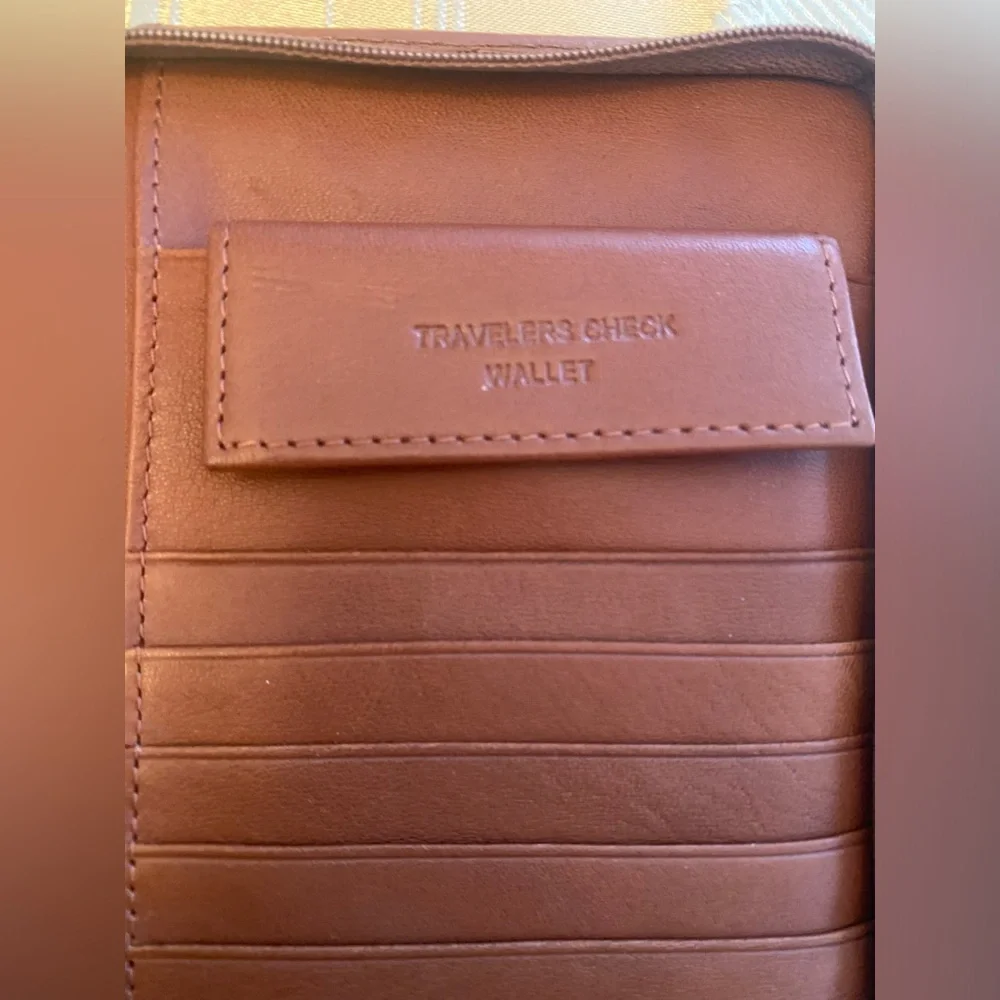 Brown leather travel wallet /documents case